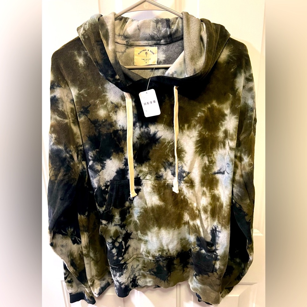Electric and Rose Tie Dye Velvet Hoodie Size S NWT